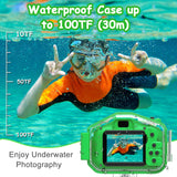 Agoigo Kids Waterproof Camera Toys for 3-12 Year Old Boys Girls Christmas Birthday Gifts HD Children's Digital Action Camera Child Underwater Sports Camera 2Inch Screen with 32GB Card (Green)