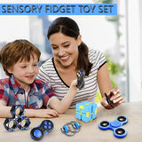 Dr.Kbder Fidget Toys Adults Set, Autism Sensory Toys Pack with figette Cube Figits Toys ADHD Stress Relief Toys for Kids Teen, Cool Gadget Desk Spinner Christmas Stocking Stuffer for Kids