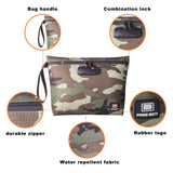 Free Boy Smell Proof Bag 11.8”X8.6 Durable Smell Proof Carbon Lined Storage Bag,Travel Case & Pouch with Combination Lock,Camoufilage, Keep Herbs Tea & Goods Fresh