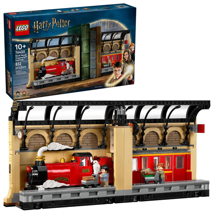 LEGO Harry Potter Book Nook: Hogwarts Express Building Set - Bedroom Shelf Decor for Boys, Girls, & Fans, Ages 10+ - Collectible Harry & Ron Minifigures - Gift for Christmas - 76450