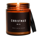 Sweet Water Decor Christmas Candle | Christmas Tree, Apple Cider, and Cinnamon, Winter Holiday Scented Soy Candles for Home | 9oz Amber Jar, 40 Hour Burn Time, Made in the USA