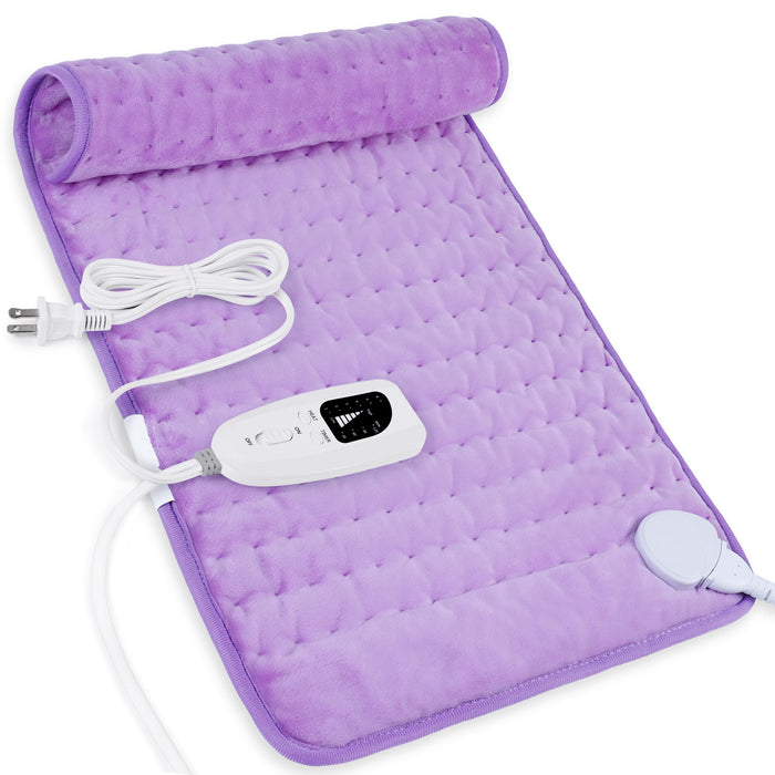 Heating Pad-Electric Heating Pads for Back,Neck,Abdomen,Moist Heated Pad for Shoulder,Knee,Hot Pad for Pain Relieve,Dry&Moist Heat & Auto Shut Off(Light Purple, 12''×24'')