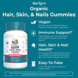 MaryRuth Organics Hair Skin and Nail | USDA Organic | Biotin Gummy with Vitamin C and E | for Ages 14+ | 60 Count