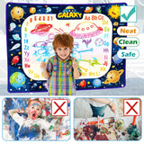 Jasonwell Aqua Water Doodle Mat 48 x 36 Inches Large Magic Drawing Doodling Mat Coloring Mat Educational Toys Christmas Birthday Gifts for Kids Toddler Boys Girls Age 2 3 4 5 6 7 8 Year Old (Galaxy)