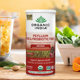 ORGANIC INDIA Psyllium Husk Pre & Probiotic Fiber - Psyllium Husk Powder, Keto, Paleo, Vegan, Gluten Free, Dietary Fiber Power, Psyllium Husk Whole - Orange Flavor, 10 Oz