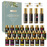 MAYJAM Top 28 Essential Oil Set for Diffuser Massage, 24x5ml Essential Oil Singles, 4x10ml Essential Oil Blends for Home Office Yoga
