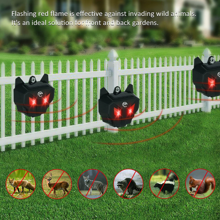 YARDefense Solar Nocturnal Animal Repeller Predator Control Light Coyote Repellent Devices with Bright LED Strobe Lights 4 Pack Deer Skunk Raccoon Repellent for Garden Yard Farm Chicken Coop