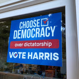 Choose Democracy Over Dictatorship Vote Harris Yard Sign | Anti-Trump Yard Sign | Home-Based Family Business