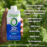 Orgain Clean Protein Shake, Grass Fed Dairy, Vanilla Bean - 20g Whey High Protein, Kosher, Ready to Drink, Low Net Carbs, Gluten Free, No Soy Ingredients, 11 Fl Oz (Pack of 12)