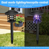 Qualirey Solar Bug Zapper Outdoor 2 in 1 Solar Mosquito Fly Killer Waterproof LED Insect Zapper and Lighting Mosquito Repellent Lamp for Outdoor Garden Patio Yard Lawn (Warm and Purple Light)