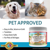 Pet's Friend Eggshellent Calcium 6 oz - Fine Eggshell Powder Calcium Supplement for Dogs and Cats, Low Phosphorous Non-Bovine Ingredients, Nourish Muscles, Joints, and Bones, Tasty Food Additive