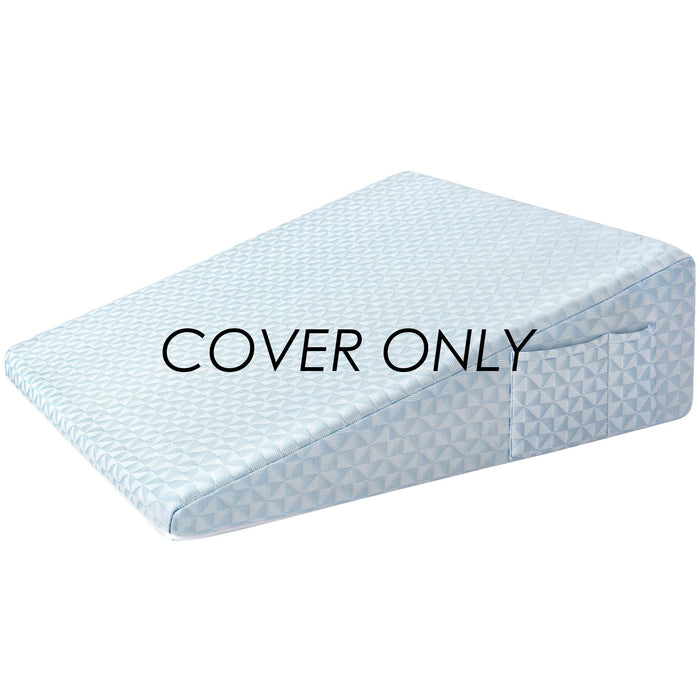 COLDHUNTER Bed Wedge Pillowcase 7.5“ Wedge Pillow Cover Cooling and Breathable Replacement Cover Blue(Wedge Pillow Cover Only)