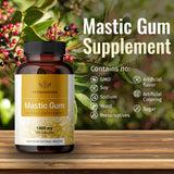 HERBAMAMA Mastic Gum Capsules - 1400 mg, 100 Caps - Pistacia Lentiscus Nutritional Supplement, Digestive Function & Liver Health - Vegan, Non-GMO Formula Resin Dietary Product