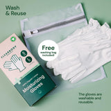 Clearbody Organics Small White Organic Cotton Gloves 5 Pairs (10 Pcs) – 100% Organic Cotton Gloves for Dry Hands –Reusable Moisturizing Gloves for Cracked Hands Repair