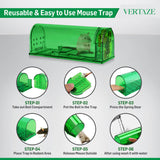 Vertaze Humane Mouse Traps Indoor for Home | Catch and Release Reusable No Kill Multiuse Live Mouse Traps for Indoor/Outdoor Use | Safe for Family and Pets Easy Set (4 Pack)