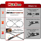 Hot Bee Train Set - Metal Train Toys with Luxury Tracks and Glowing Passenger, Christmas Train Sets for Around The Tree with Smokes, Lights & Sound, Toy Train Set for 3 4 5 6 7+ Years Old Boys Gifts