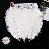 THARAHT White Ostrich Feathers 24pcs Natural Bulk 10-12Inch 25cm-30cm for Crafts Wedding Party Centerpieces Easter Gatsby and Christmas Tree Decoration Feathers