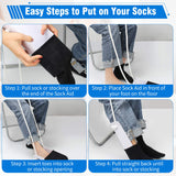 Kekoy Sock Aid 2 Pack, Easy to Use Sock Helper with Foam Handles, Sock Aide Device Pull Up Assistance Help, Sock Helper Stocking Slider for Elderly, Senior, Pregnant, Diabetics(White)