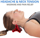 Davinici Tool (Red) -USA Made- Hard Rubber Neck Tension Relief & Pressure Point Massage Tool - Occipital Release Tool - Cervical Traction Device- Suboccipital Release Device - Neck Stretcher