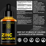 Zinc Supplements 50mg | Liquid Zinc Supplement | Zinc Glycinate Drops for Adults | Supports Immune Health | Metabolism | Skin Care Supplement | Non-GMO | Vegan | Gluten-Free