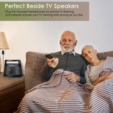 SIMOLIO Wireless Speakers for TV, Top-Grade Portable Clarifying Dialog TV Speaker for Seniors & Hard of Hearing & Elderly, Prime Wireless TV Speakers for Optimal TV Sound No Blaring TV Volume, Black