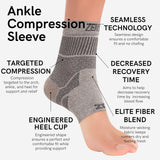 Zensah Ankle Support - Compression Ankle Brace - Great for Running, Soccer, Volleyball, Sports - Ankle Sleeve Helps Sprains, Tendonitis, Pain (Medium, Black - Pair)