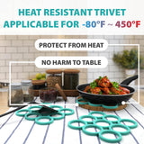 myHomeBody Silicone Trivet Heat Resistant Mat | Potholders for Kitchens | Trivets for Hot Dishes, Hot Pads for Kitchen | Kitchen Accessories Cooking Accessories | Aqua Loops, Set of 3