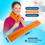 SunnyBay Microwave Heating Pad for Neck and Shoulders, Versatile Bean Bag Moist Heating Pad, Microwavable Neck Wrap and Cool Pack for Deep Pain Relief, Weighted Hot or Cold Therapy (Orange)