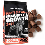 Bully Max 2-in-1 Puppy Soft Chews for Immunity & Growth - Puppy Dog Food Supplements and Vitamins for Health & Immune Support - Essential Dog Multivitamin for All Breeds, Small & Large Breed Puppies