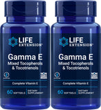 Life Extension Gamma E Mixed Tocopherols & Tocotrienols 60 Softgels (Pack of 2)