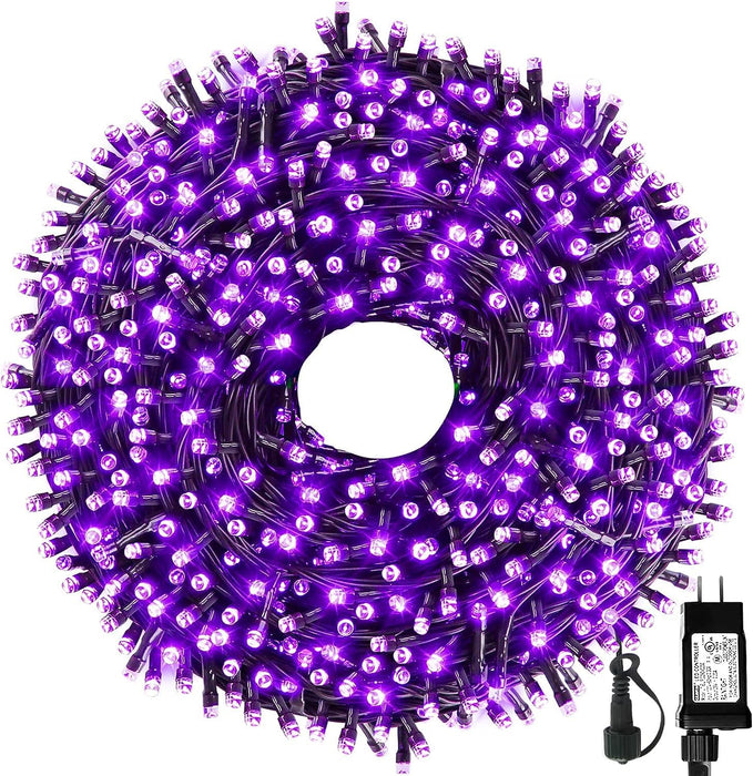 MZD8391 105FT 300LED Christmas String Lights Outdoor Indoor, Christmas Lights Xmas Tree Lights for Christmas Decorations Holiday Party, 8 Modes Purple