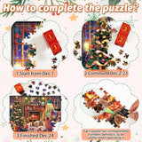 Advent Calendar 2024 Christmas Jigsaw Puzzle - 1008Pcs 24 Days of Christmas Countdown Calendar Xmas Fireplace Puzzle for Kids Christmas Gift Toys