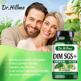 Dr.hillma DIM Supplement 200MG Diindolylmethane to Support Hormone Detox Balance Estrogen Supportments Metabolism Menopause Acne Hot Flashes Relief Support Antioxidant Detoxification(60 Capsules)