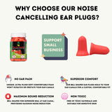 The Ear Buddy Premium Soft Foam Ear Plugs for Sleeping Noise Cancelling, Hearing Protection Earplugs for Shooting Range, Concerts, Work & Travel, Noise Reduction Rating 32 Decibels, 50 Pairs