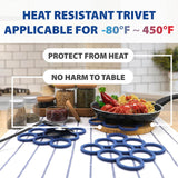 myHomeBody Silicone Trivet Heat Resistant Mat | Potholders for Kitchens | Trivets for Hot Dishes, Hot Pads for Kitchen | Kitchen Accessories Cooking Accessories | Navy Loops, Set of 3