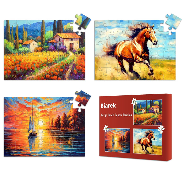 35 Piece Large Jigsaw Puzzles for Elderly Wooden Puzzles Dementia Alzheimer's Products Activities, Large Piece Puzzle for Seniors Alzheimer's Puzzles Easy Memory Cognitive Game Nursing Home Gift