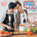 Wedding Gifts Engagement Gifts for Couples Mr and Mrs Aprons for Couples Gifts, Bridal Shower Gift Anniversary Christmas Gifts for Couple Mr and Mrs Gifts, 2 Pack Apron Gift Set