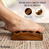 Brookstone Foot Roller Massager for Plantar Fasciitis Relief – Wood Foot Massage Tool – Stimulate Foot Reflexes, Relieve Stress, and Soothe Tension - Wooden Rolling Massager (Walnut)