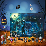 Halloween Advent Calendar, Halloween Horror Movie Figures Advent Calendar Toy Blind Box 2024, Halloween Horror Atmosphere Ghost Countdown Calendar with 24Pcs Halloween Dolls Collectible Gift (D)