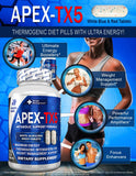 APEX-TX5 Weight Management Dietary Supplement 120 White Blue Red Speck Tablets Manufactured in the USA Highest Professional Quality