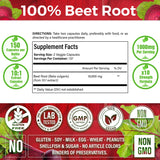 275 Beet Root Extract Capsules, 1000mg per Serving, 100% Natural & Pure from Beet Root, No Gluten, No Sugar, Vegan Capsules, High Concentrated Herbal Beet Root Extract.