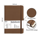 Mlife A5 Lined Journal Notebook,-360 Numbered Pages Thick Journal for Writing,100Gsm Premium Thick Paper,PU Hard Cover Notebooks College Ruled, Daily Journals for Men Women School Office(Brown)