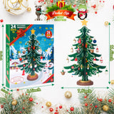 MAIAGO Christmas Advent Calendar with a Desktop Wooden Christmas Tree and 30 Christmas Ornaments, Premium 24 Days Countdown Calendar Kit for Boys, Girls and Kids Christmas Gifts, Xmas Party Supplies