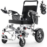 28+ Miles Long Travel Range, Electric Wheelchair for Adults Lightweight Foldable, All Terrain Motorized Power Wheelchair for Seniors Portable, Airline Approved