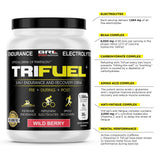 TriFuel - 3-in-1 Endurance and Recovery, Hydration, BCAA, Electrolyte Enhanced Drink (Wild Berry)…