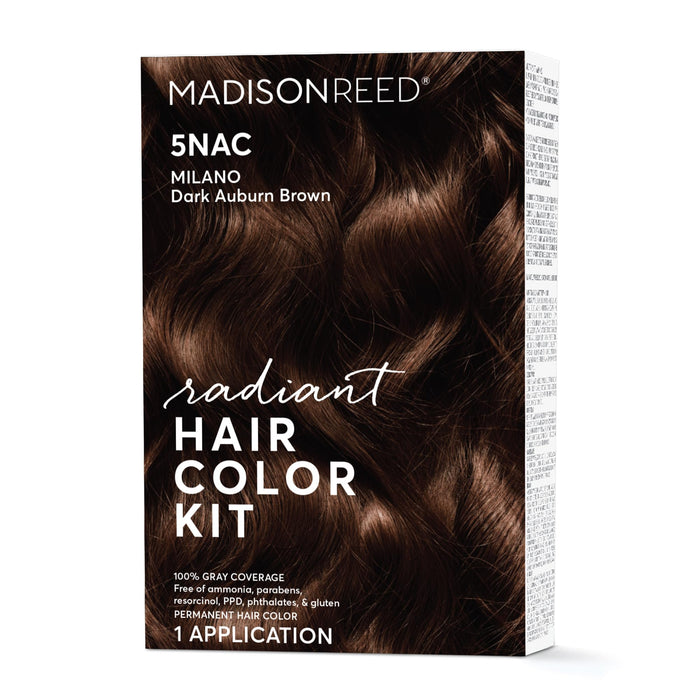 Madison Reed Radiant Hair Color Kit, Dark Chocolate Brown for 100% Gray Coverage, Ammonia-Free, 5NAC Milano Brown, Permanent Hair Dye, Pack of 1