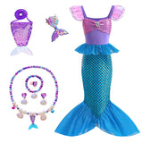 Fishkidtail Little Girls Princess Mermaid Costume for Girls Dress Up with Accessory for Christmas Birthday Party Supplies