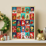 PICKFORU Advent Calendar 2024 Christmas Jigsaw Puzzles 1000 Pieces, 25 Boxes of Christmas Countdown Calendar Puzzles for Adults, Funny Holiday Puzzles for Kids as Christmas Decor