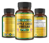 2-Pack ACV Pro Apple Cider Vinegar Capsules Certified Organic with Mother ACV Pills Detox Cleanse Acid Reflux Relief Support Supplement Ginger Root Cayenne Pepper Powder