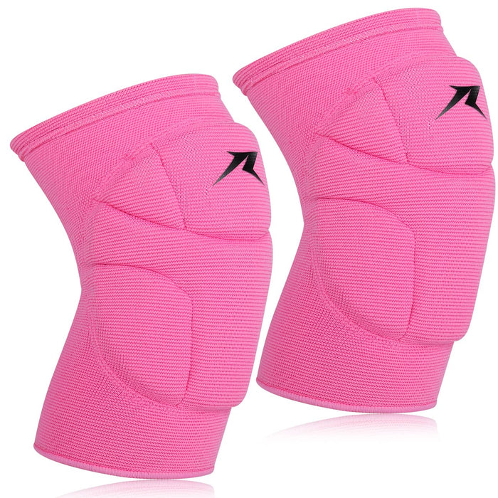 Racbeuk Volleyball Knee Pads Pink, Knee Protector Supporter for Girl Lady Women with High Protection Pads,Professional Grade Knee Pads for Running,Tennis,Yoga,Cycline,Gym,Workout Exercise